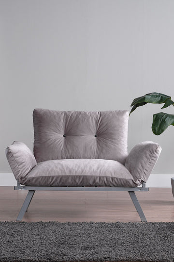 Chenille Futon Love Seat with Adjustable Backrest - Convertible Sofa Bed