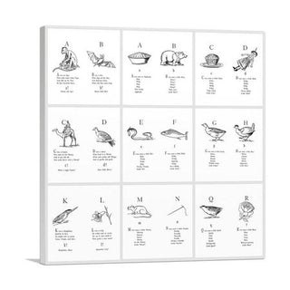 Alphabet Letters Collage Graphic Wall Art