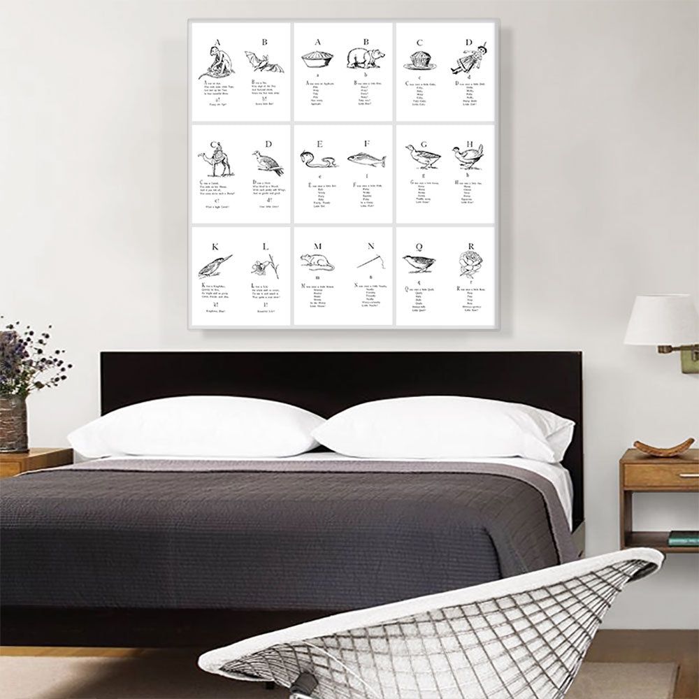 Alphabet Letters Collage Graphic Wall Art
