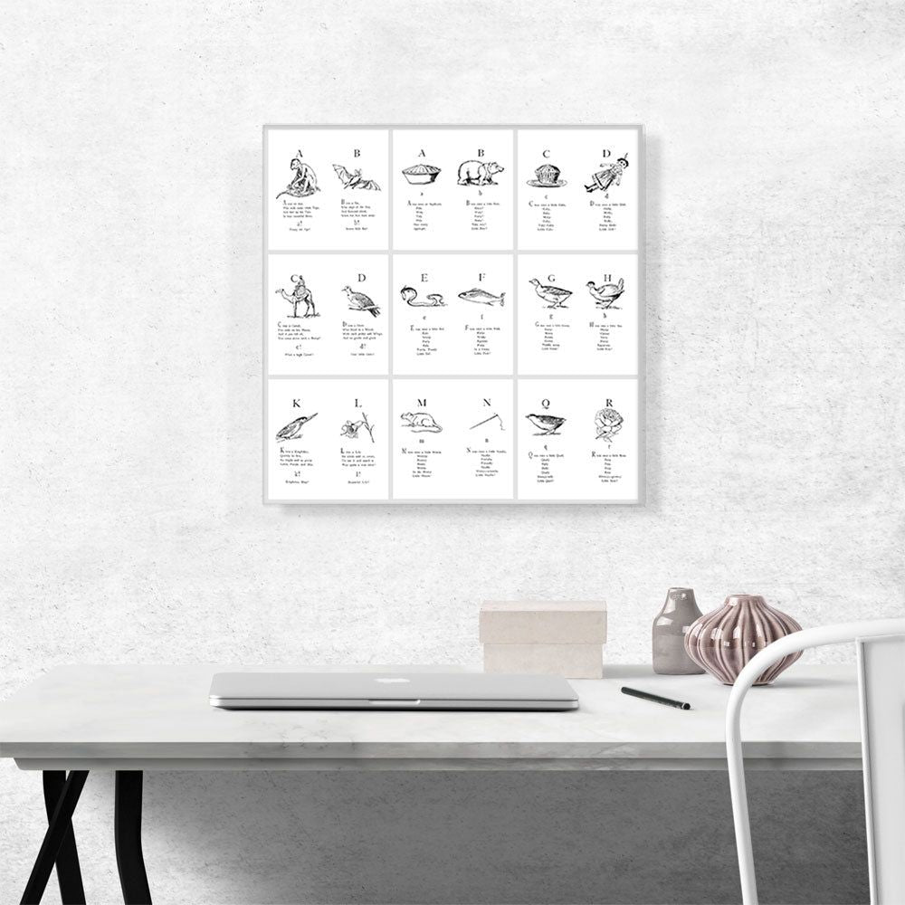 Alphabet Letters Collage Graphic Wall Art