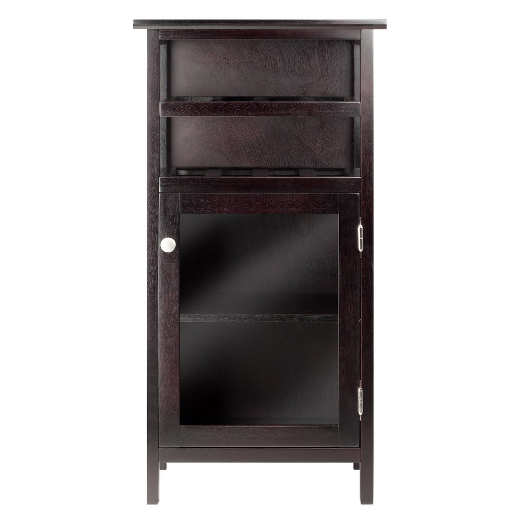 Alta Wine Cabinet with Espresso Finish - Contemporary Wine Storage Shelf