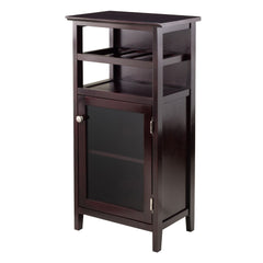 Alta Wine Cabinet with Espresso Finish - Contemporary Wine Storage Shelf