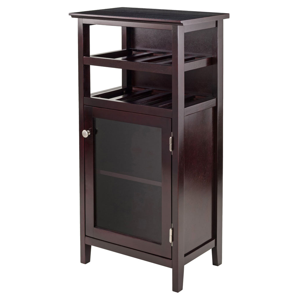 Alta Wine Cabinet with Espresso Finish - Contemporary Wine Storage Shelf