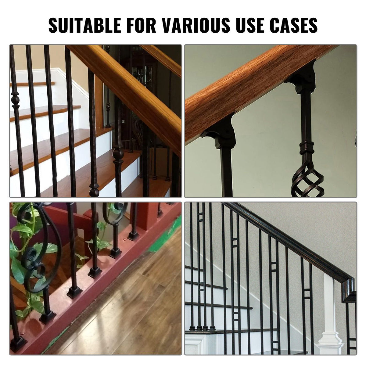 Adjustable Square Baluster Shoes for Sloped Staircases