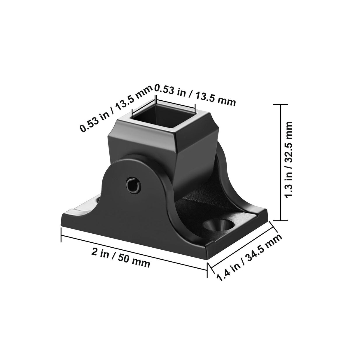 Adjustable Square Baluster Shoes for Sloped Staircases