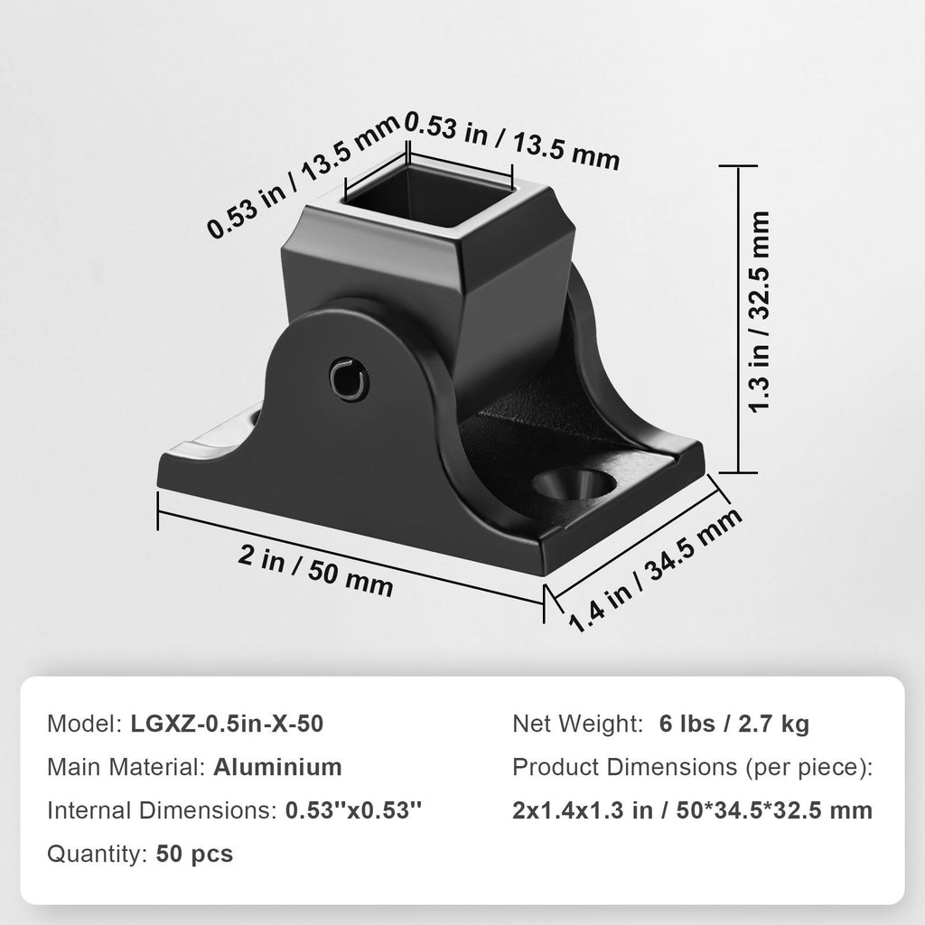 Adjustable Square Baluster Shoes for Sloped Staircases