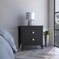Amara Two-Drawer Nightstand in Black