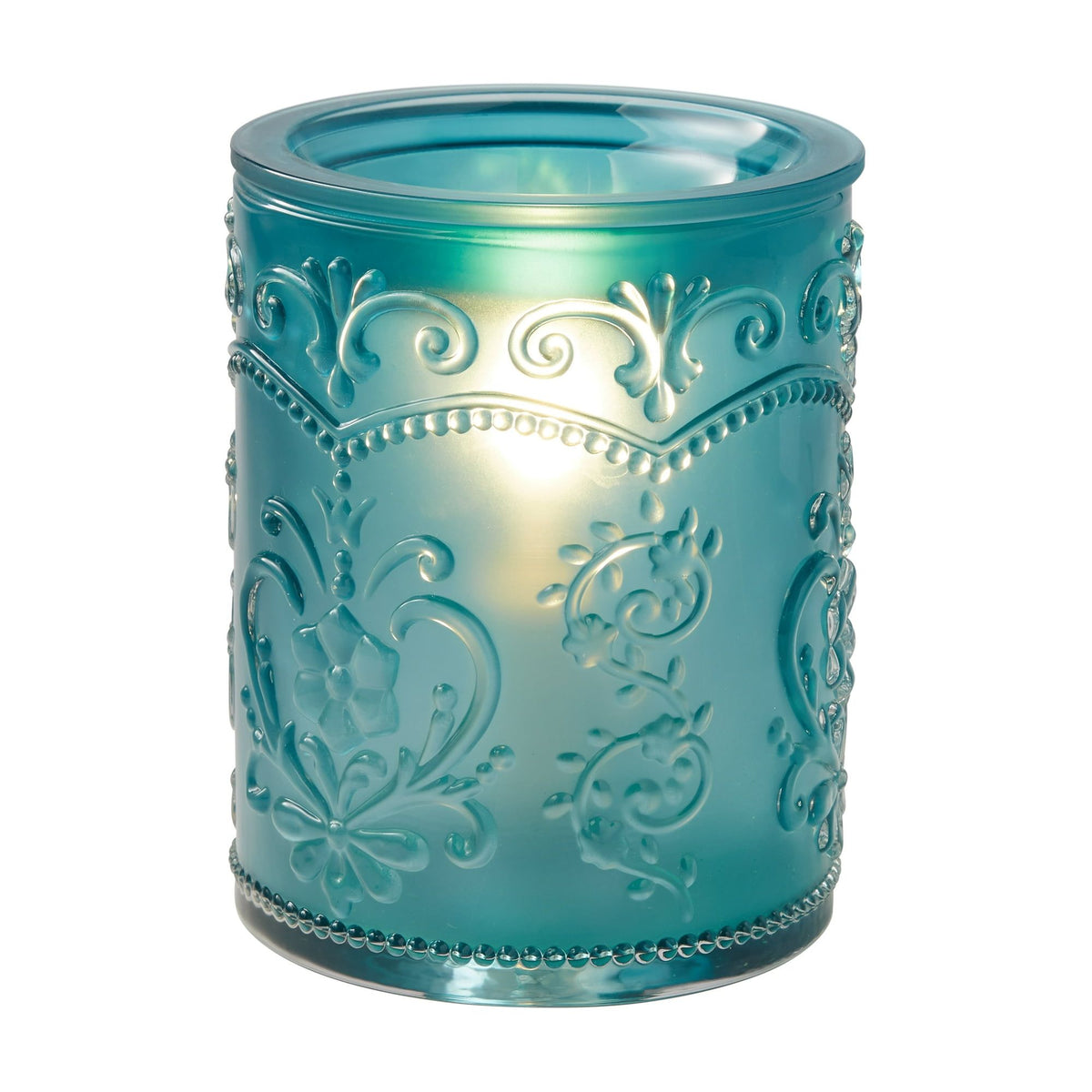 Amelia Teal Embossed Fragrance Warmer