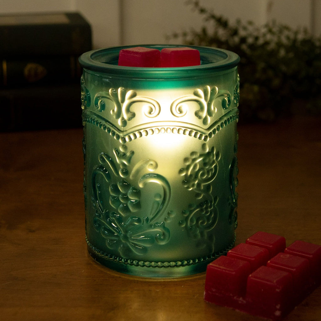 Amelia Teal Embossed Fragrance Warmer