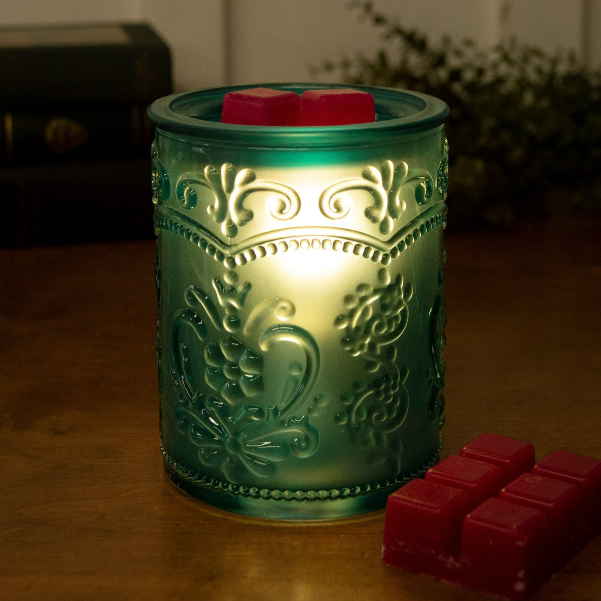 Amelia Teal Embossed Fragrance Warmer