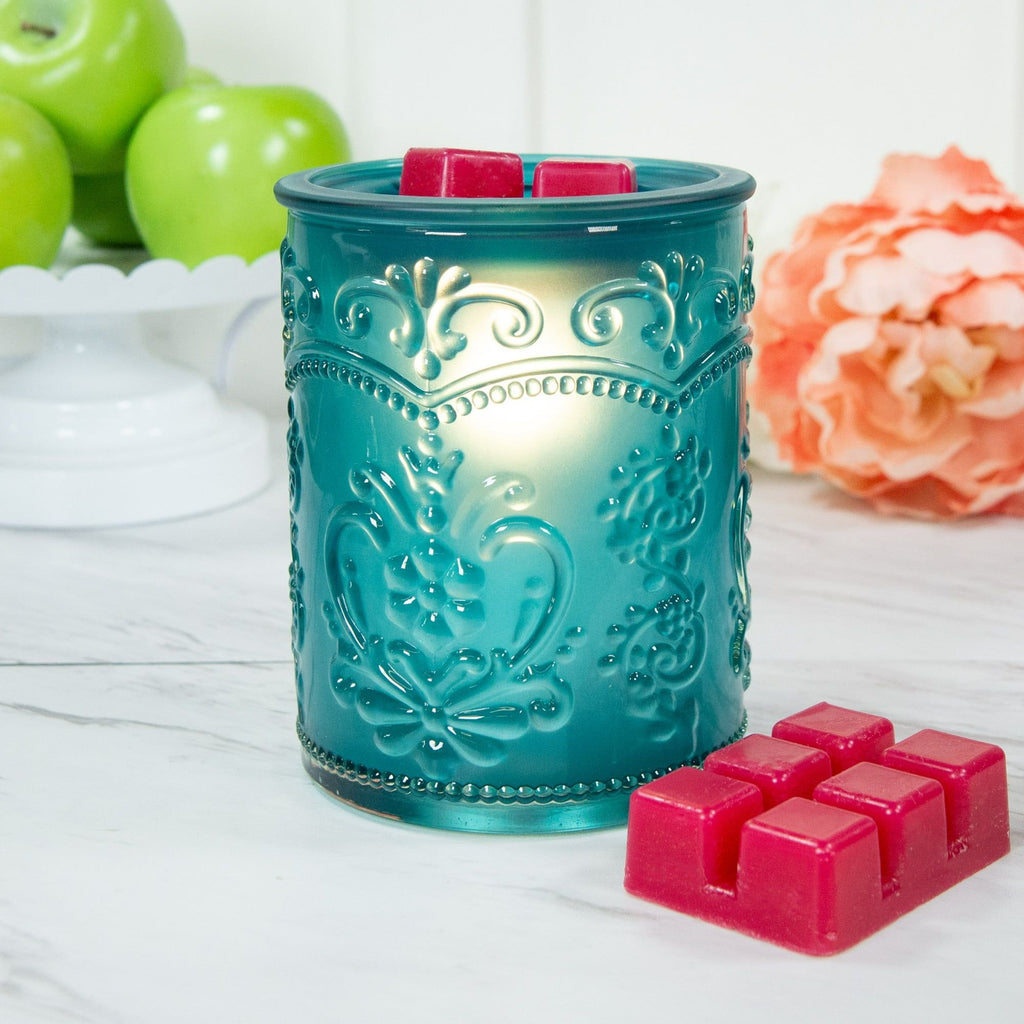 Amelia Teal Embossed Fragrance Warmer