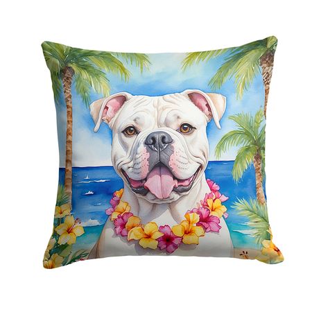 American Bulldog Luau Decorative Throw Pillow