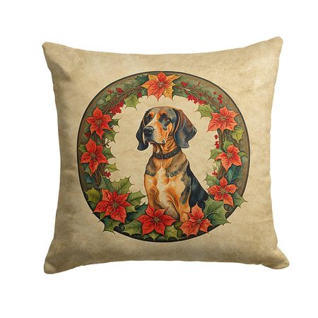 American English Coonhound Christmas Flowers Pillow