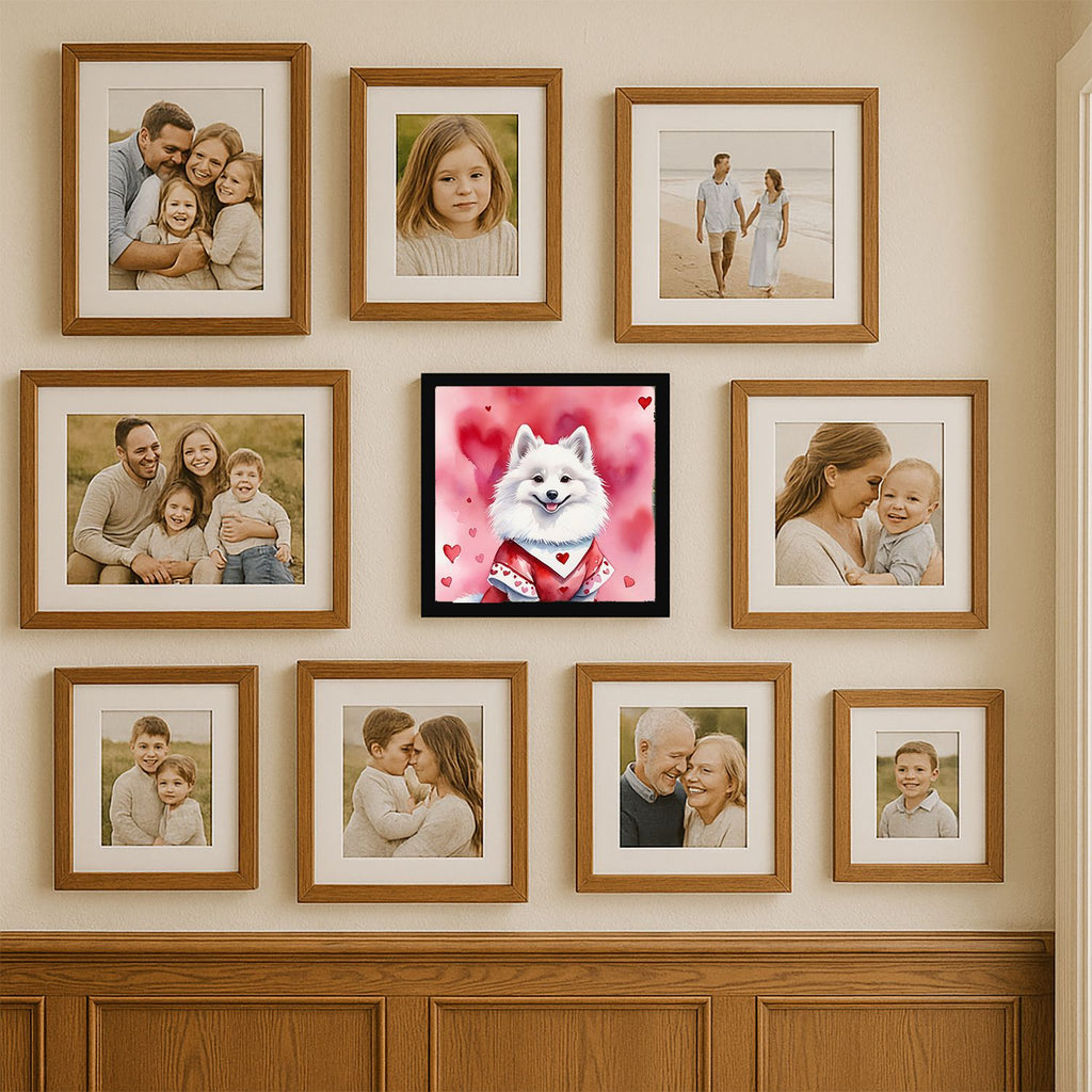American Eskimo My Valentine Framed Wall Art