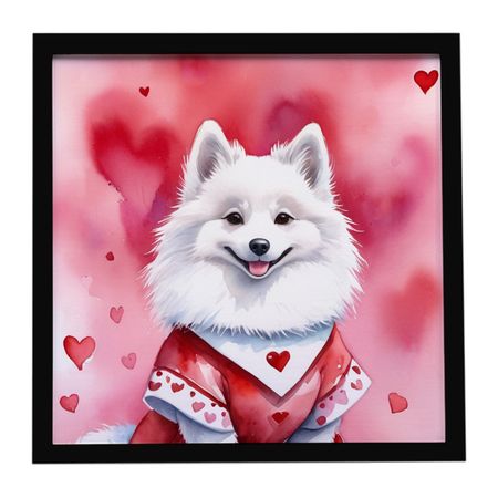 American Eskimo My Valentine Framed Wall Art