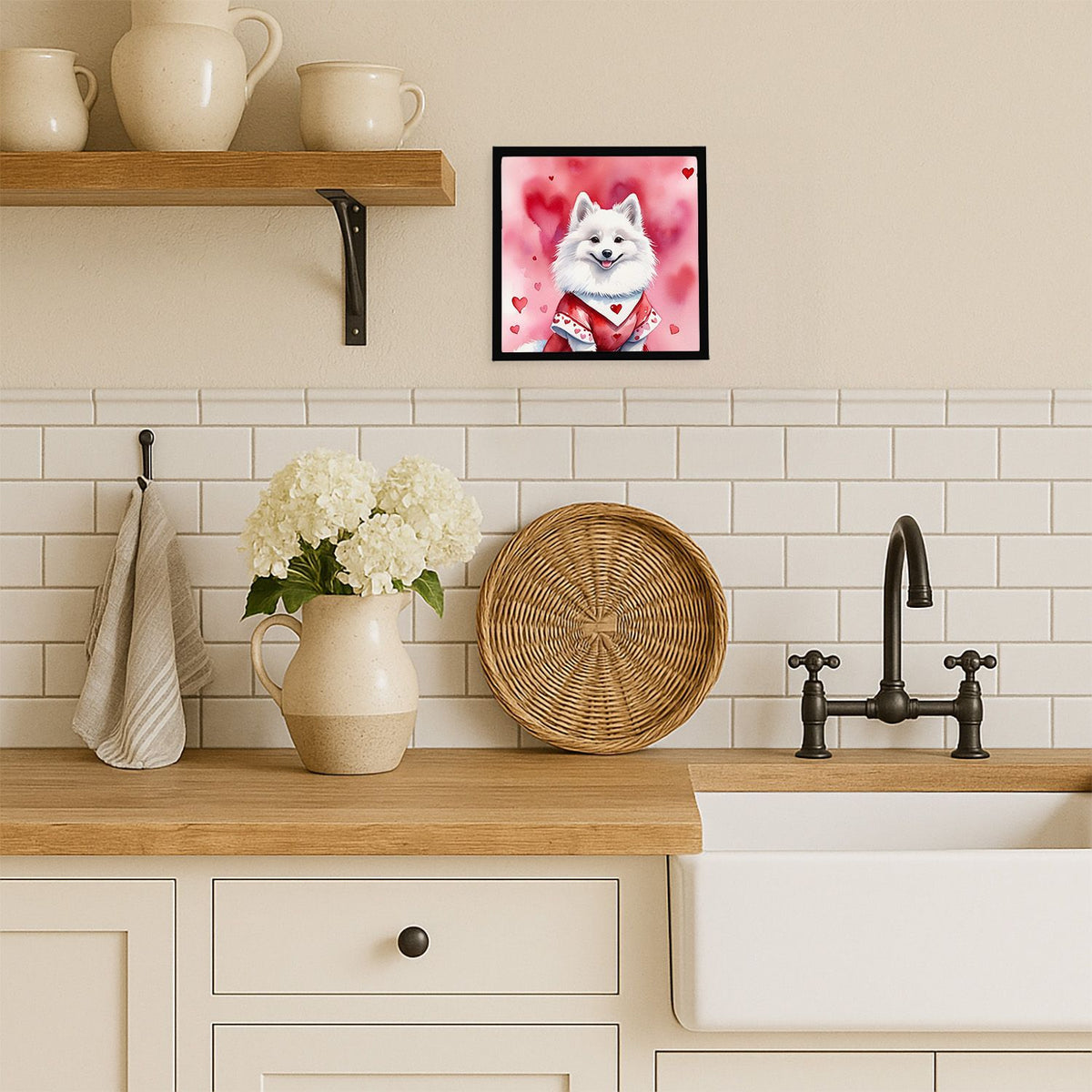 American Eskimo My Valentine Framed Wall Art