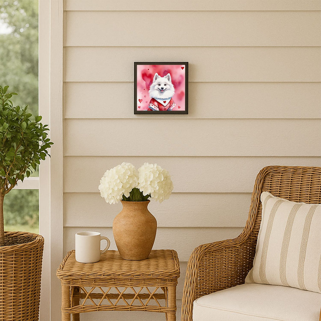 American Eskimo My Valentine Framed Wall Art