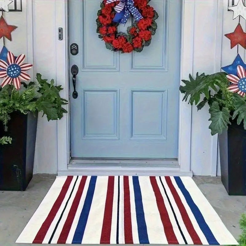 Patriotic American Flag Doormat - Stars & Stripes Design for Front Door