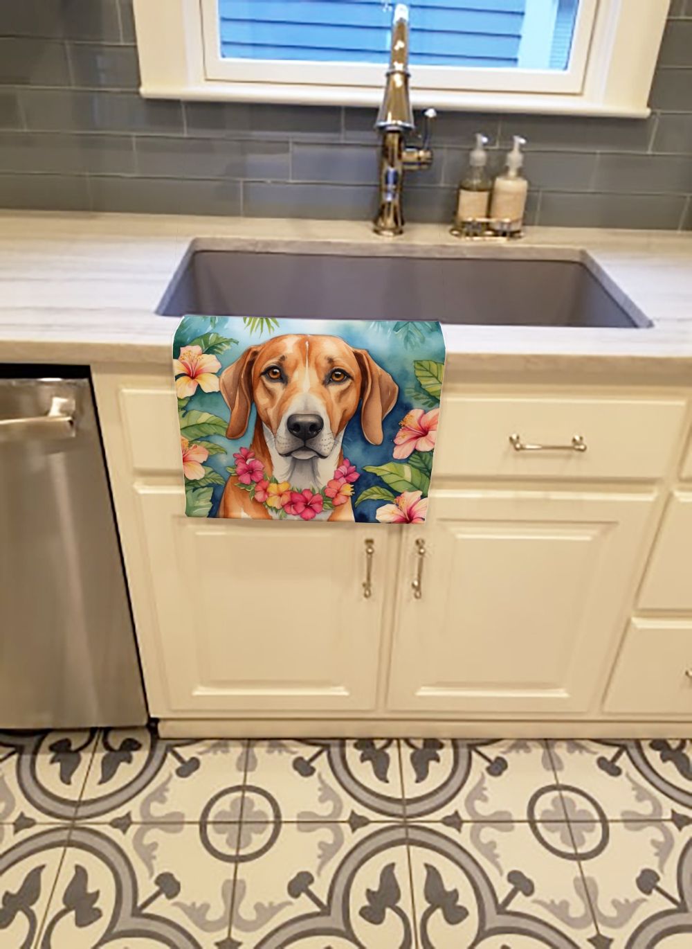American Foxhound Luau Kitchen Towel