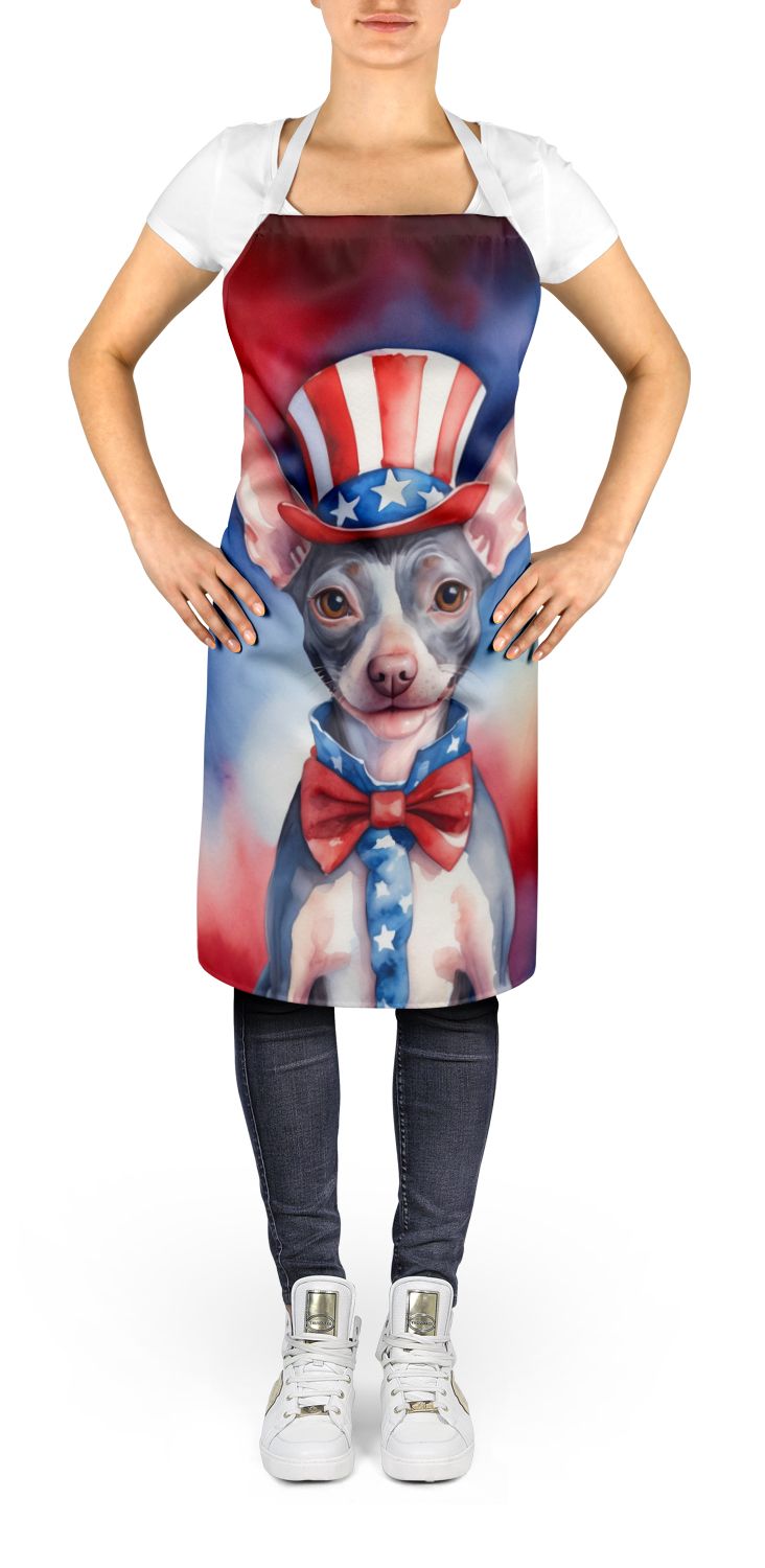 Patriotic American Hairless Terrier Bib Apron