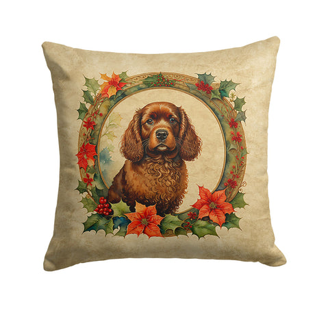 American Water Spaniel Christmas Flowers Pillow