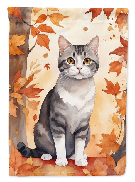 American Wirehair Fall Leaves House Flag