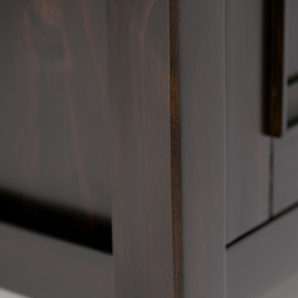 Amherst Low Storage Cabinet – Hickory Brown with Adjustable Shelves