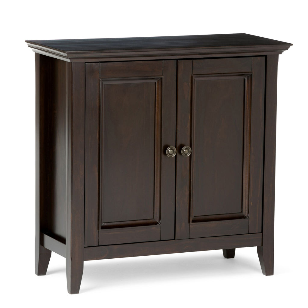 Amherst Low Storage Cabinet – Hickory Brown with Adjustable Shelves