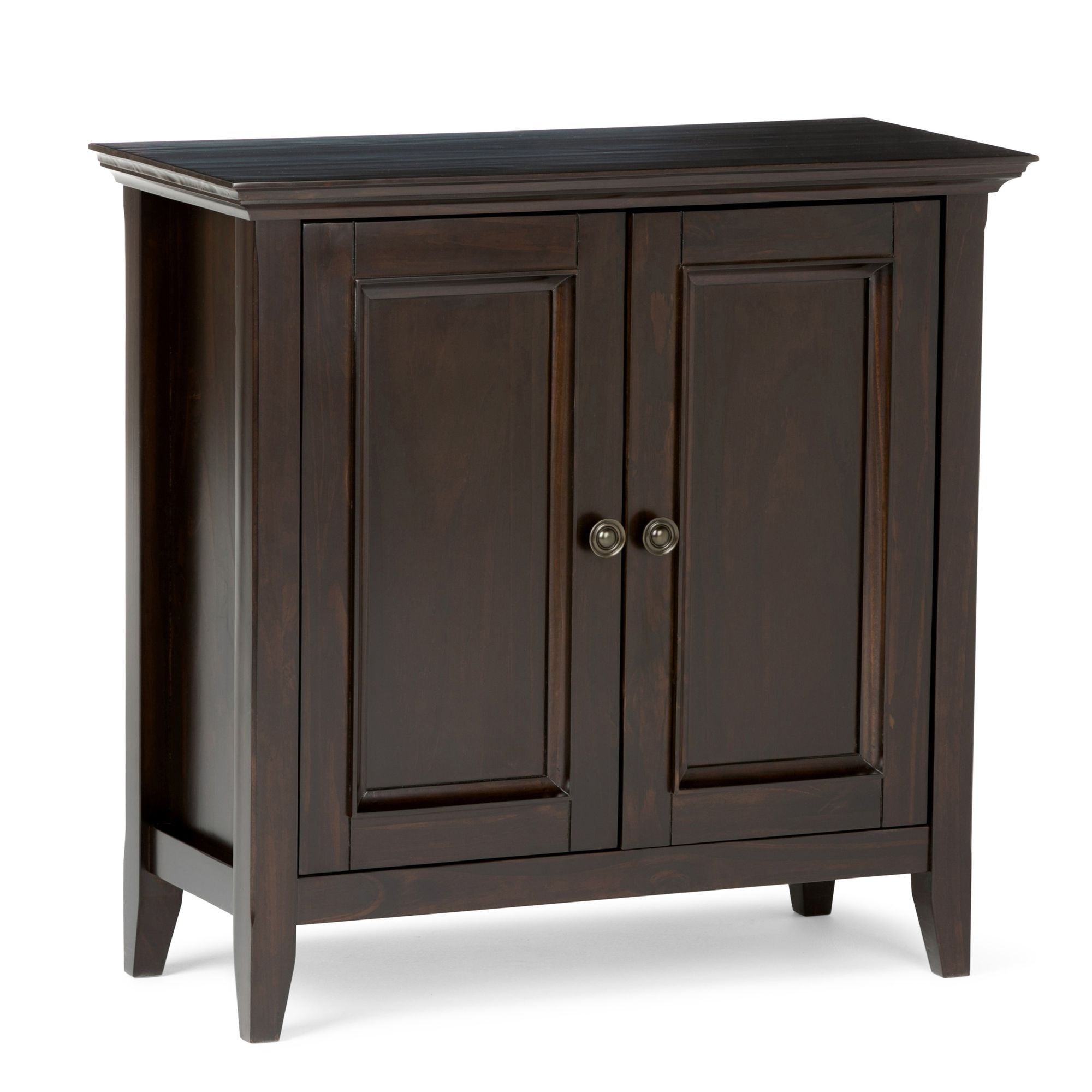 Amherst Low Storage Cabinet – Hickory Brown with Adjustable Shelves