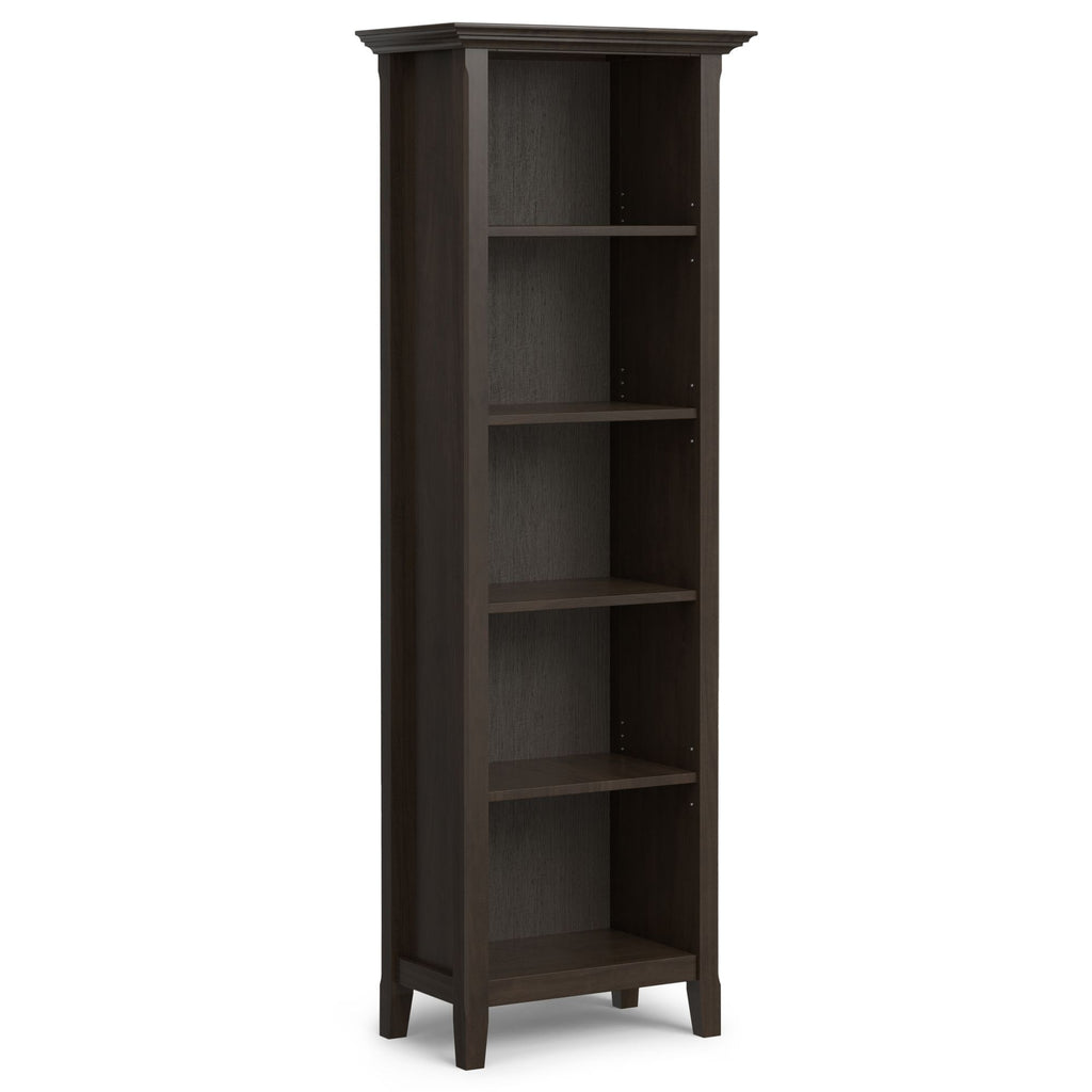 Amherst 24 Solid Wood 5 Shelf Bookcase in Hickory Brown