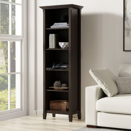 Amherst 24 Solid Wood 5 Shelf Bookcase in Hickory Brown