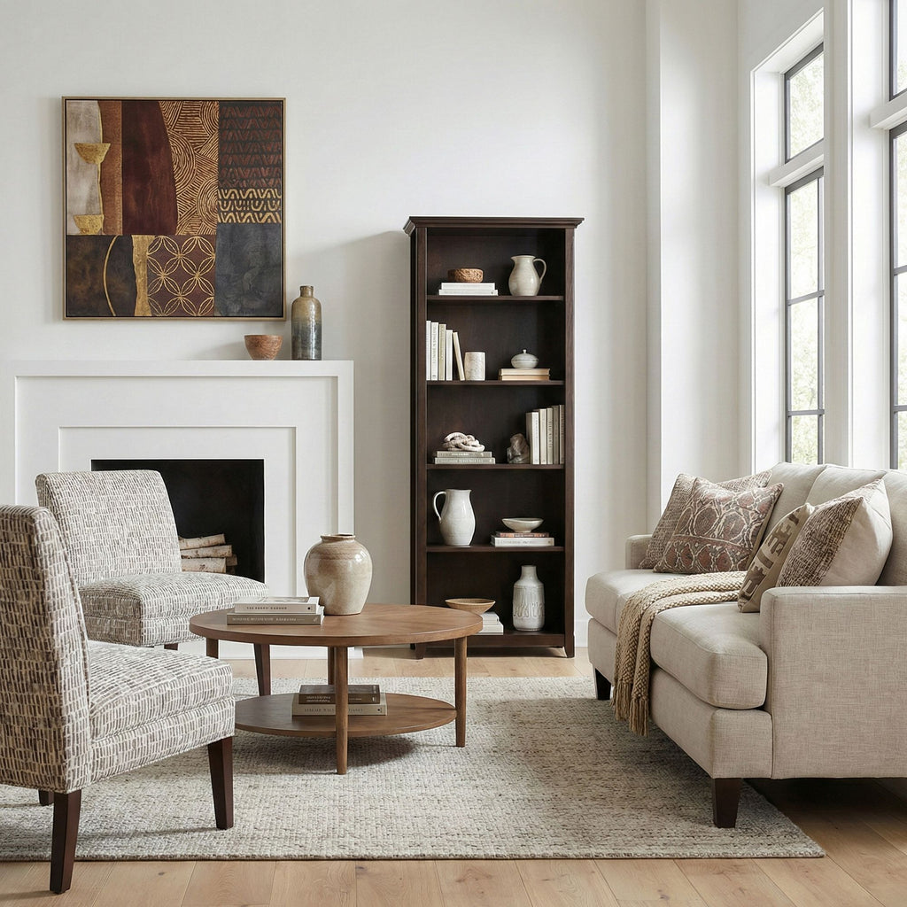 Amherst 30- Bookcase with Adjustable Shelves in Hickory Brown