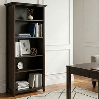 Amherst 30- Bookcase with Adjustable Shelves in Hickory Brown