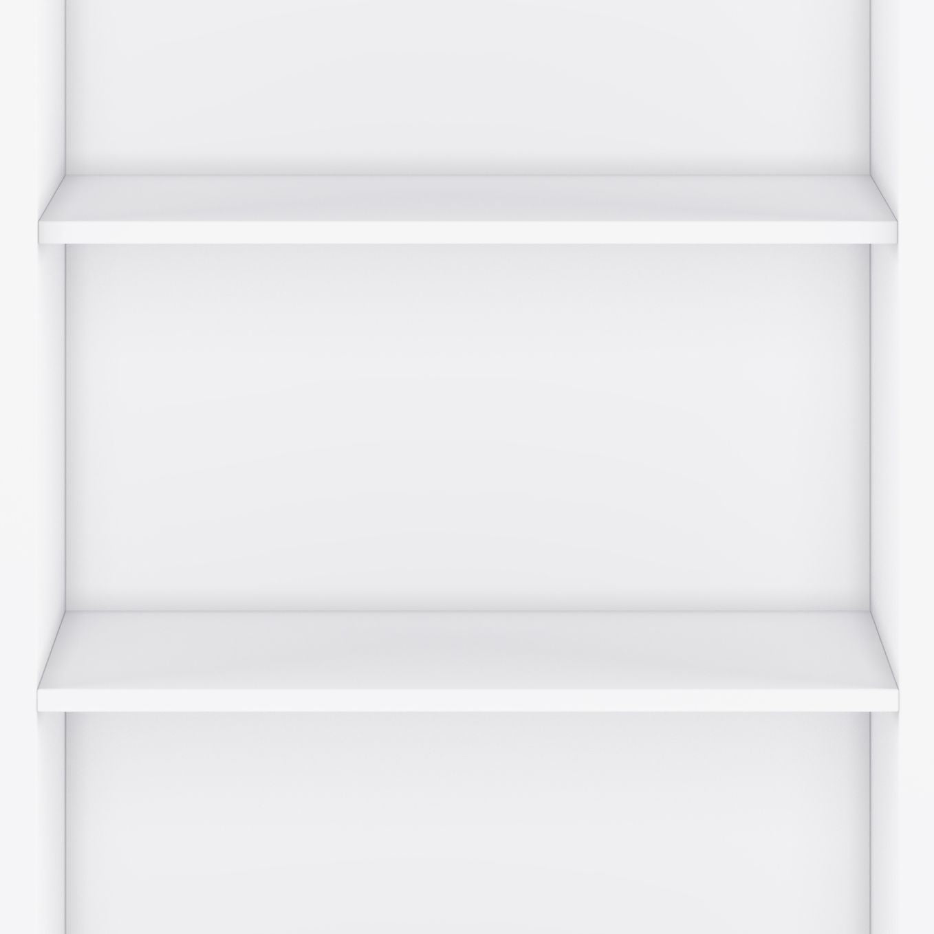 Transitional White Bookcase with Adjustable Shelves for Living Room or Office