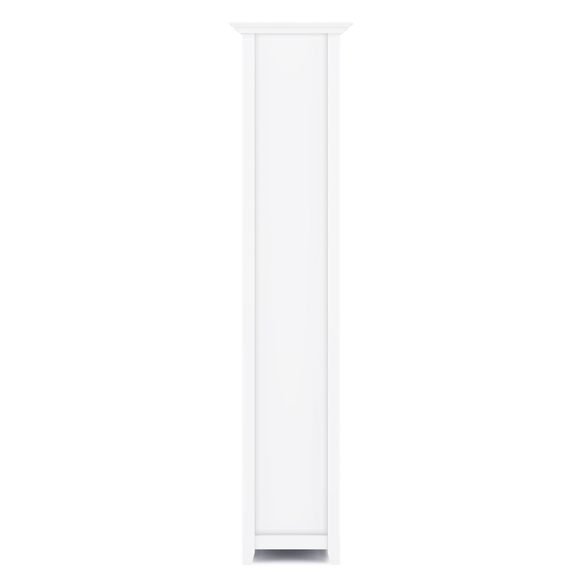 Transitional White Bookcase with Adjustable Shelves for Living Room or Office