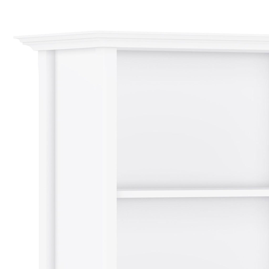 Transitional White Bookcase with Adjustable Shelves for Living Room or Office