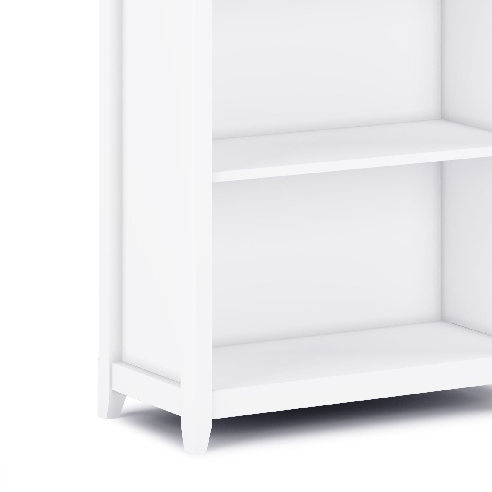 Transitional White Bookcase with Adjustable Shelves for Living Room or Office