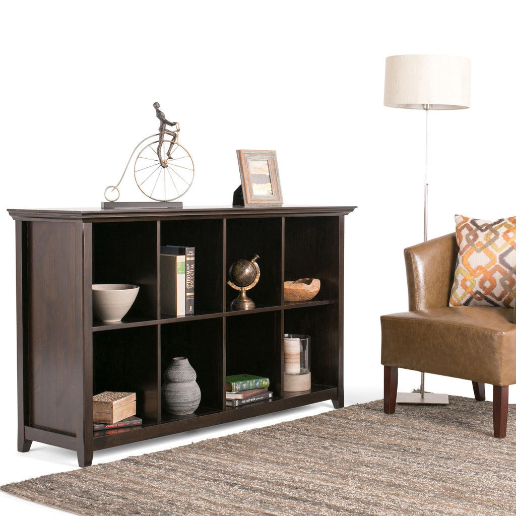 Amherst Eight-Cube Sofa Table in Hickory Brown