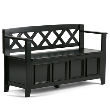 Amherst Black Entryway Storage Bench with Lift-Up Lid