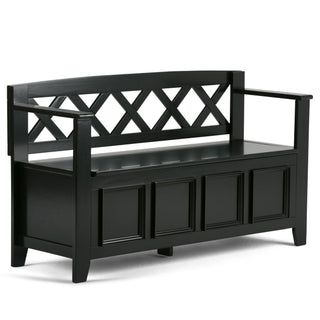 Amherst Solid Wood Entryway Storage Bench with Lift Up Lid