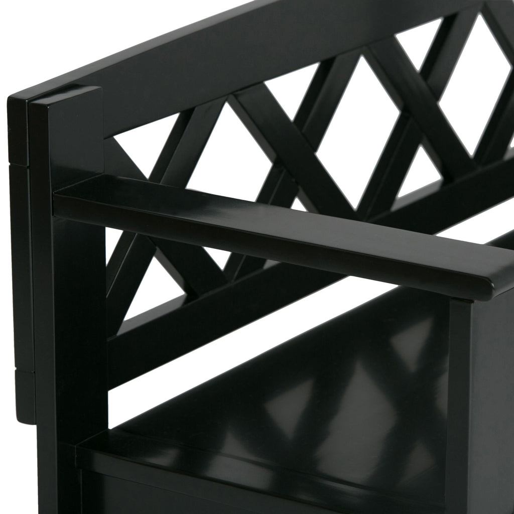 Amherst Solid Wood Entryway Storage Bench in Black
