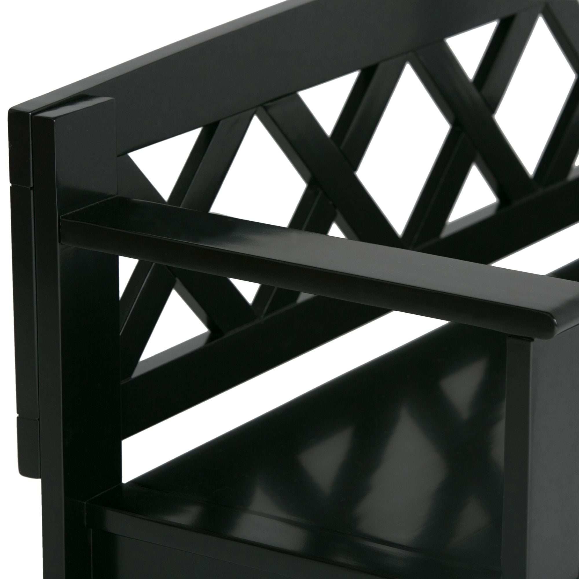 Amherst Solid Wood Entryway Storage Bench in Black