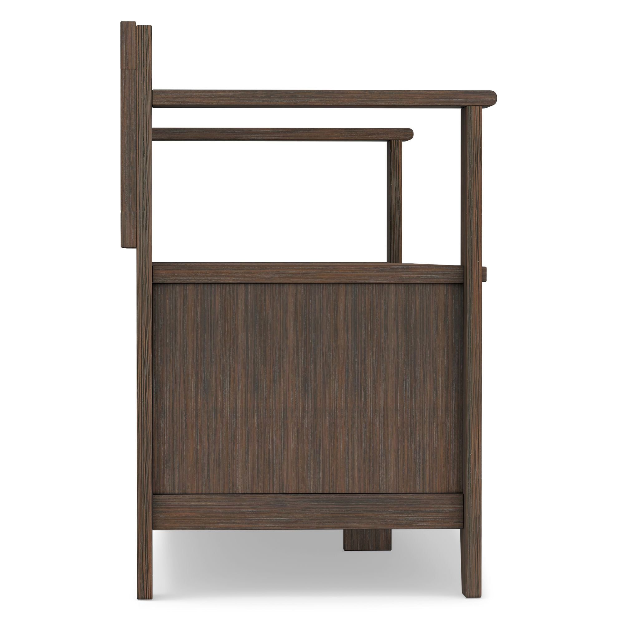 Amherst Solid Wood Entryway Storage Bench in Farmhouse Brown
