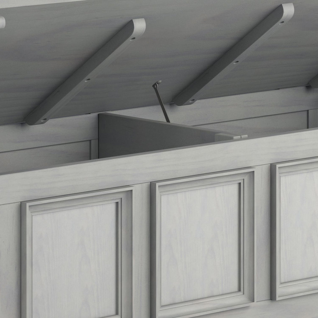 Amherst Solid Wood Entryway Storage Bench in Fog Grey