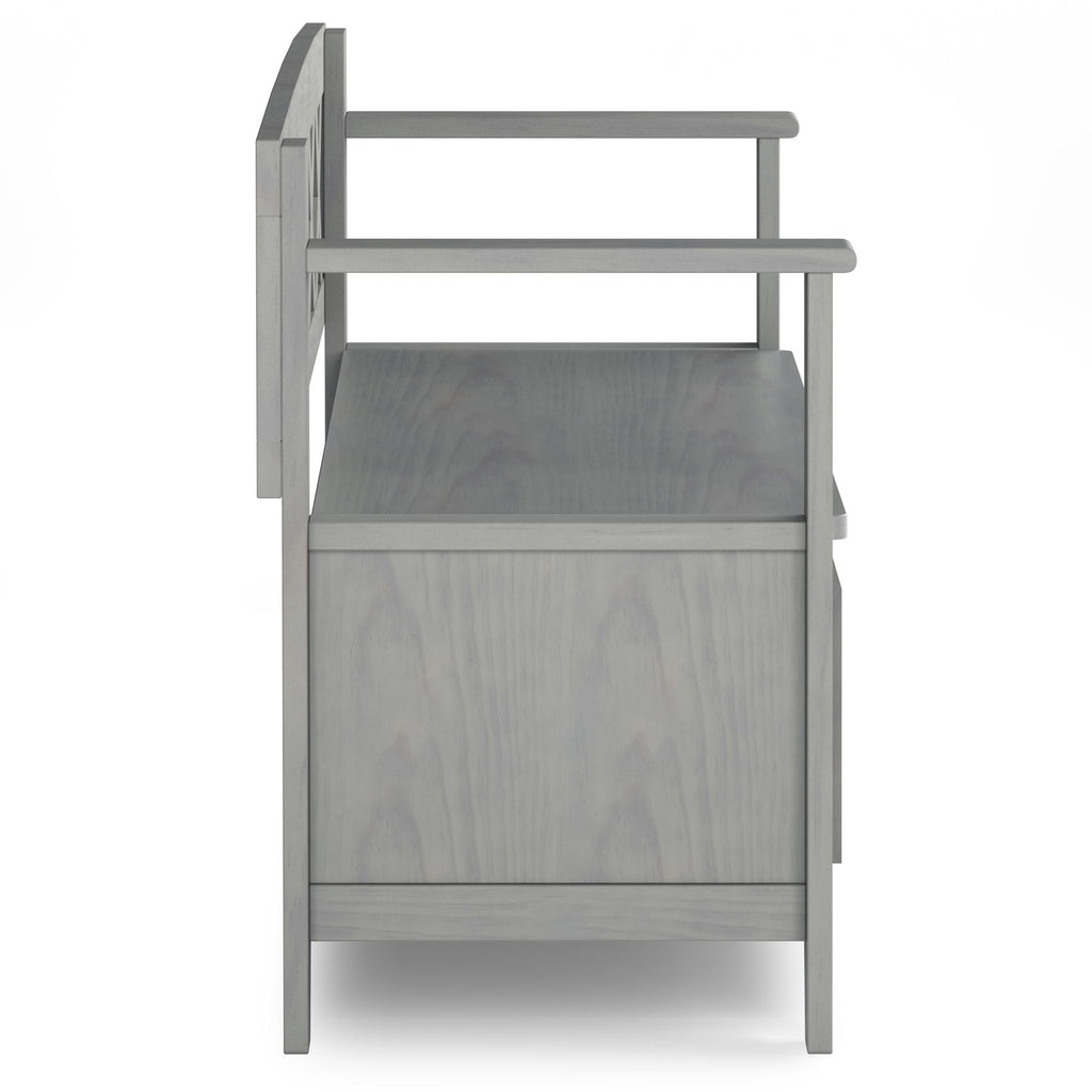 Amherst Solid Wood Entryway Storage Bench in Fog Grey