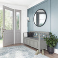 Amherst Solid Wood Entryway Storage Bench in Fog Grey