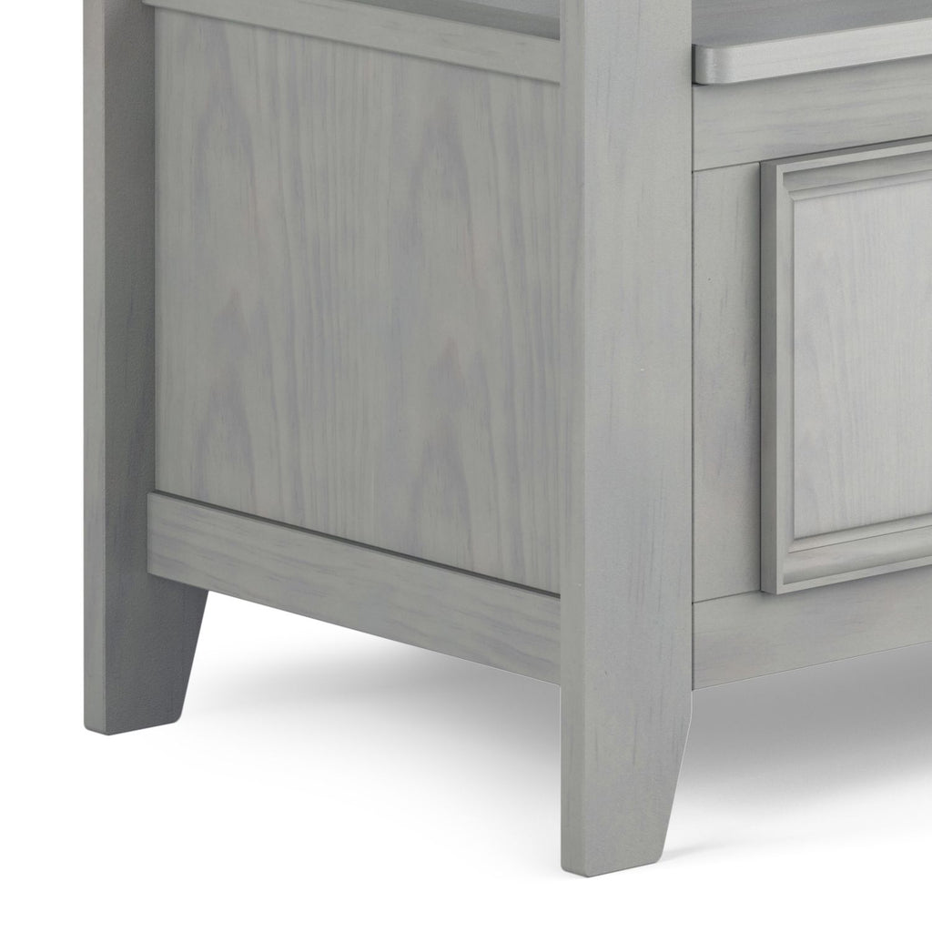 Amherst Solid Wood Entryway Storage Bench in Fog Grey
