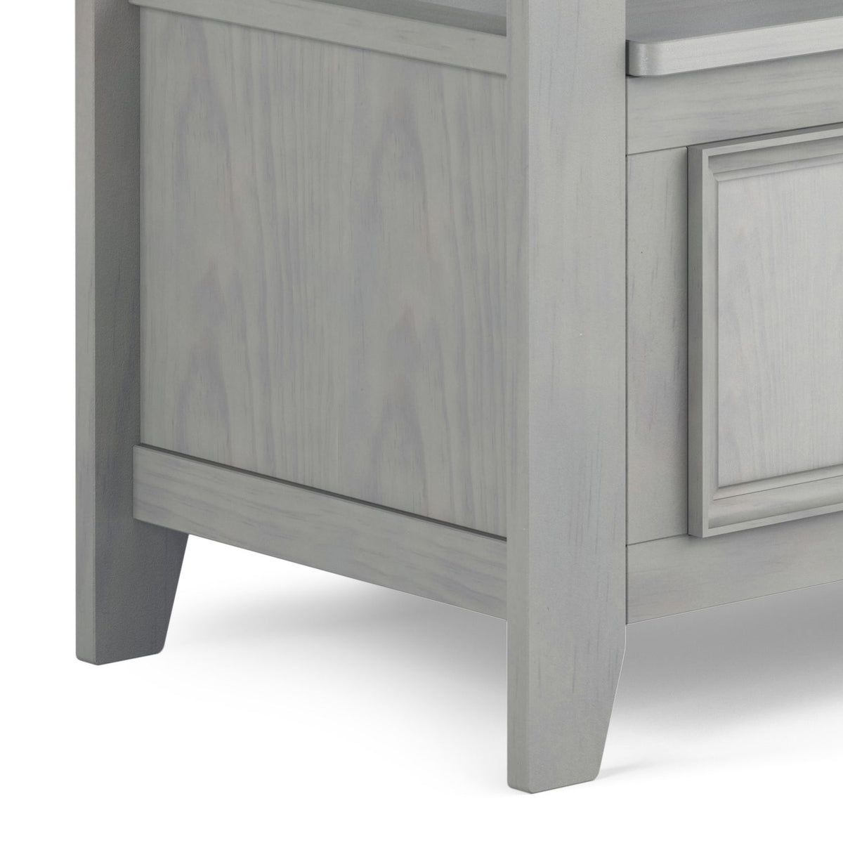 Amherst Solid Wood Entryway Storage Bench in Fog Grey