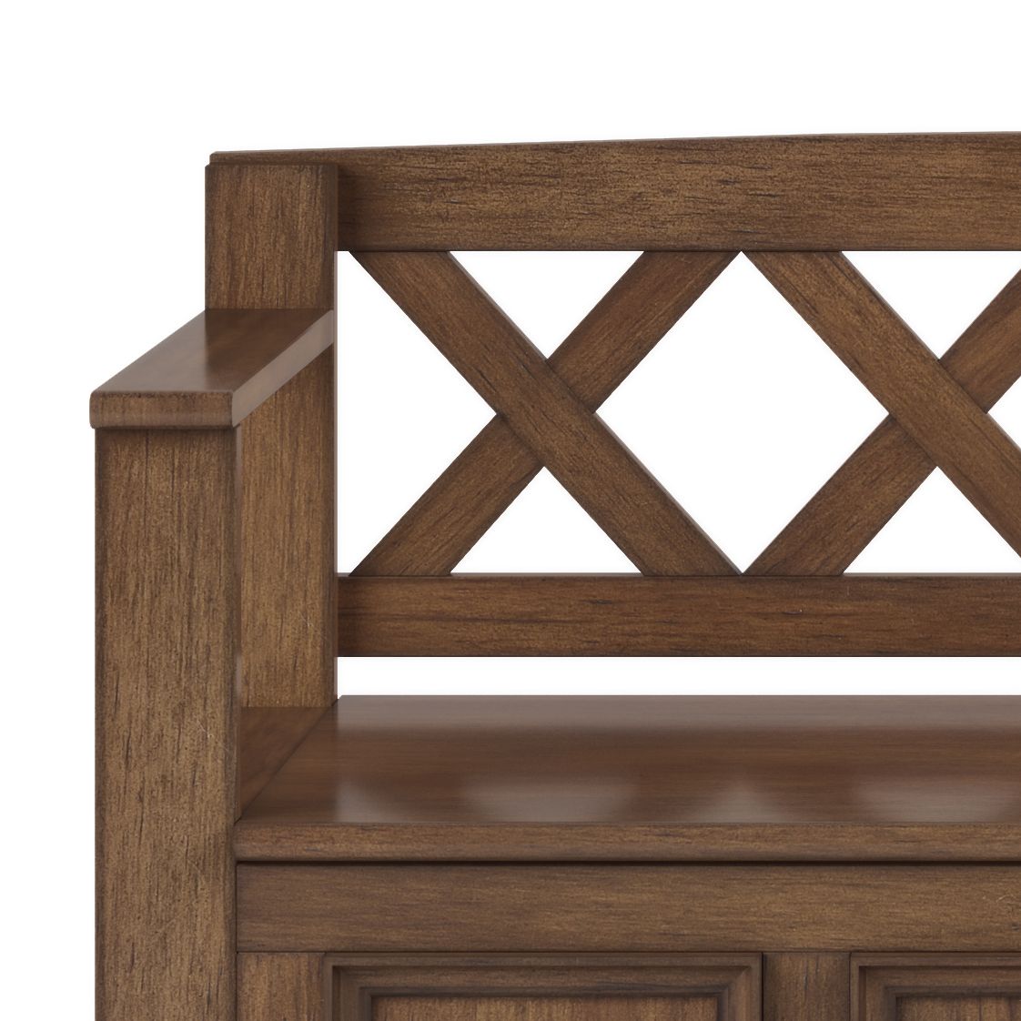 Amherst Solid Wood Entryway Storage Bench in Rustic Natural Aged Brown