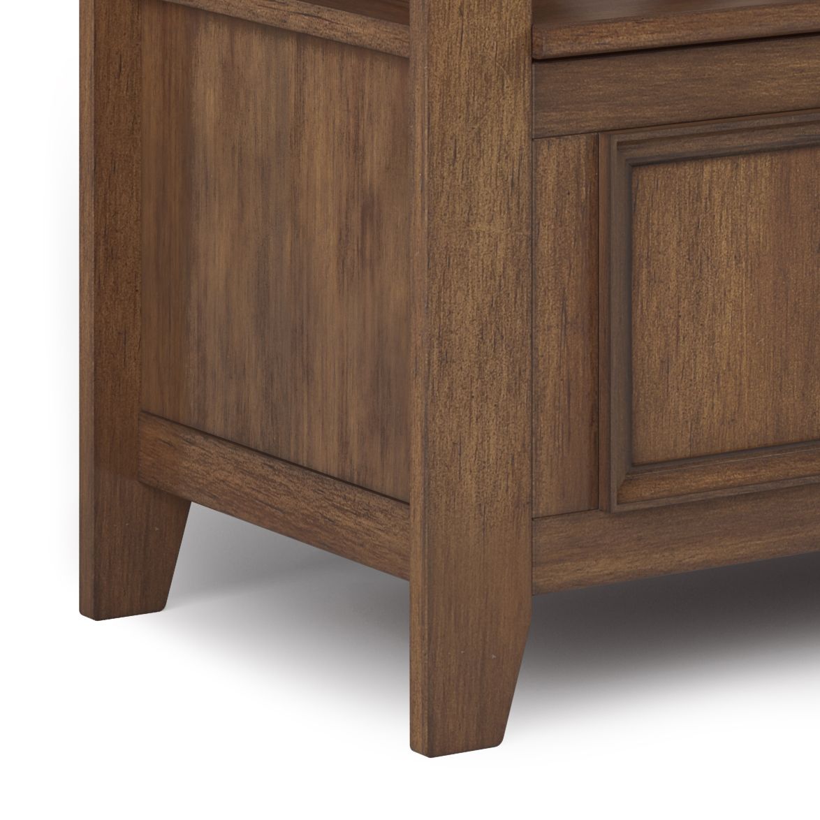 Amherst Solid Wood Entryway Storage Bench in Rustic Natural Aged Brown